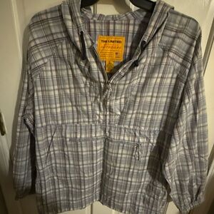 Unlimited American outdoors plaid Raincoat - Gray and White